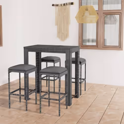 Cet ensemble élégant de bar de jardin vous permet de passer des moments agréables et confortables avec votre famille et vos a ...