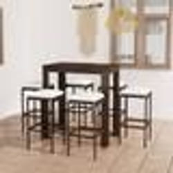 vidaXL Ensemble de bar de jardin 7 pcs coussins Résine tressée Marron - TU