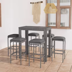 Cet ensemble élégant de bar de jardin vous permet de passer des moments agréables et confortables avec votre famille et vos a ...