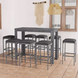 Cet ensemble élégant de bar de jardin vous permet de passer des moments agréables et confortables avec votre famille et vos a ...