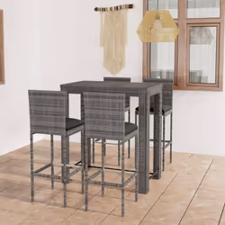 Cet ensemble élégant de bar de jardin vous permet de passer des moments agréables et confortables avec votre famille et vos a ...