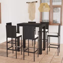 Cet ensemble élégant de bar de jardin vous permet de passer des moments agréables et confortables avec votre famille et vos a ...
