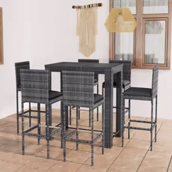 Cet ensemble élégant de bar de jardin vous permet de passer des moments agréables et confortables avec votre famille et vos a ...