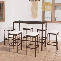 Cet élégant ensemble de bar de jardin offre un endroit agréable et confortable afin que vous puissiez profiter du temps avec  ...