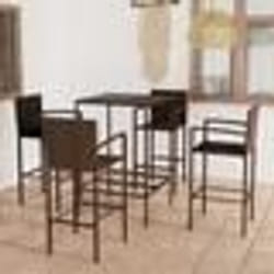 vidaXL Ensemble de bar de jardin 5 pcs Résine tressée Marron - TU