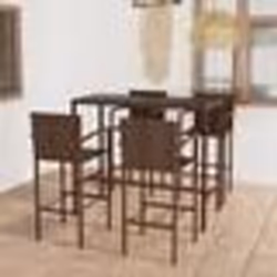 vidaXL Ensemble de bar de jardin 5 pcs Résine tressée Marron - TU