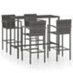 vidaXL Ensemble de bar de jardin 5 pcs Résine tressée Gris - TU