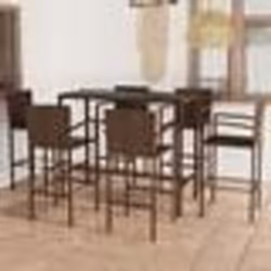 vidaXL Ensemble de bar de jardin 7 pcs Résine tressée Marron - TU