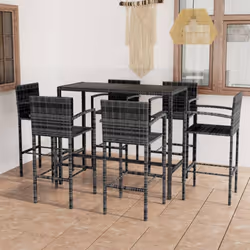 Cet élégant ensemble de bar de jardin offre un endroit agréable et confortable afin que vous puissiez profiter du temps avec ...
