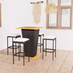 Cet ensemble élégant de bar de jardin vous permet de passer des moments agréables et confortables avec votre famille et vos a ...