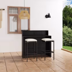 Cet ensemble de bar de jardin a un design élégant et sera le point de mire de votre jardin, patio ou terrasse. Fabriqué en ré ...
