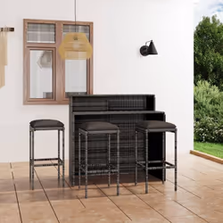 Cet ensemble de bar de jardin a un design élégant et sera le point de mire de votre jardin, patio ou terrasse. Fabriqué en ré ...