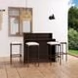 vidaXL Ensemble de bar de jardin avec coussins 5 pcs Marron - TU