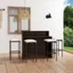 vidaXL Ensemble de bar de jardin avec coussins 5 pcs Marron - TU