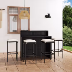 Cet ensemble de bar de jardin a un design élégant et sera le point de mire de votre jardin, patio ou terrasse. Fabriqué en ré ...