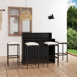 Vidaxl - Ensemble de bar de jardin avec coussins 5 pcs Noir