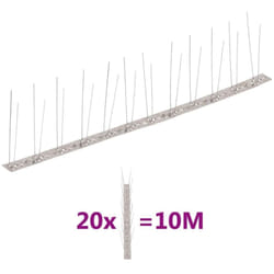 Vidaxl - Ensemble de 20 pointes à 2 rangées contre oiseaux Inox 10 m