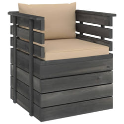 VidaXL 3061722 banc de jardin Bois, Tissu, Polyester