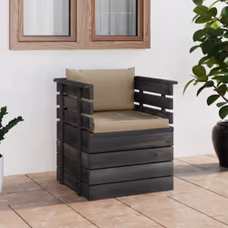 VidaXL 3061722 banc de jardin Bois, Tissu, Polyester