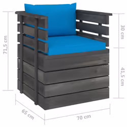 VidaXL 3061723 banc de jardin Bois, Tissu, Polyester - Vue supplémentaire 7