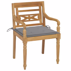 VidaXL 3062128 chaise d'extérieur Terrace Siège rembourré Teck Gris