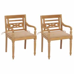 VidaXL 3062130, Terrace, Siège rembourré, Teck, Beige, Polyester, 550 mm