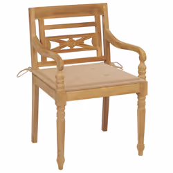 VidaXL 3062130 chaise d'extérieur Terrace Siège rembourré Teck Beige