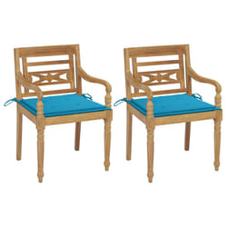 VidaXL 3062131 chaise d'extérieur Terrace Siège rembourré Teck Bleu