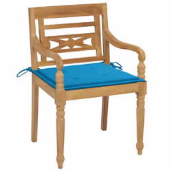 VidaXL 3062131 chaise d'extérieur Terrace Siège rembourré Teck Bleu