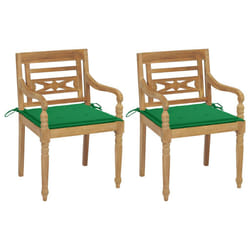 VidaXL 3062132 chaise d'extérieur Terrace Siège rembourré Teck Vert