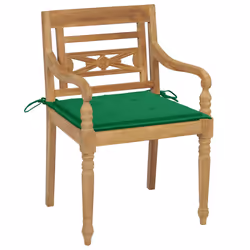 VidaXL 3062132 chaise d'extérieur Terrace Siège rembourré Teck Vert
