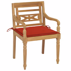 VidaXL 3062133 chaise d'extérieur Terrace Siège rembourré Teck Rouge