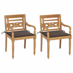 VidaXL 3062135, Terrace, Siège rembourré, Teck, Taupe, Polyester, 550 mm