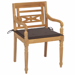 VidaXL 3062135 chaise d'extérieur Terrace Siège rembourré Teck Taupe