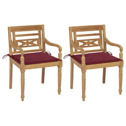 VidaXL 3062136 chaise d'extérieur Terrace Siège rembourré Teck Rouge