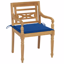 VidaXL 3062137 chaise d'extérieur Terrace Siège rembourré Teck Bleu