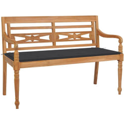 Banc Batavia avec coussin anthracite 120 cm Bois de teck massif