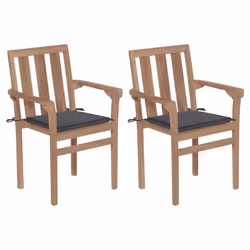 VidaXL 3062208, Terrace, Siège rembourré, Teck, Anthracite, Polyester, 580 mm