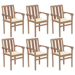 VidaXL 3062210 chaise d'extérieur Terrace Siège rembourré Teck Crème