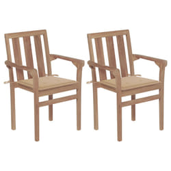 VidaXL 3062211 chaise d'extérieur Terrace Siège rembourré Teck Beige