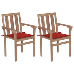 VidaXL 3062214 chaise d'extérieur Terrace Siège rembourré Teck Rouge