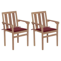 VidaXL 3062217 chaise d'extérieur Terrace Siège rembourré Teck Rouge