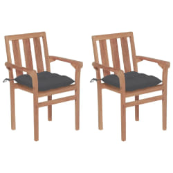 VIDAXL Chaises de jardin empilables avec coussins - Anthracite
