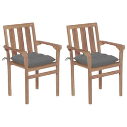 VidaXL 3062224 chaise d'extérieur Terrace Siège rembourré Teck Gris