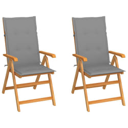 VidaXL 3062377 chaise d'extérieur Terrace Siège rembourré Teck Gris