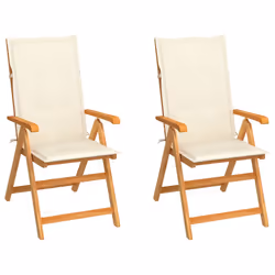VidaXL 3062378, Terrace, Siège rembourré, Teck, Crème, Polyester, 570 mm