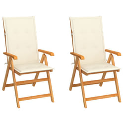 VidaXL 3062378 chaise d'extérieur Terrace Siège rembourré Teck Crème