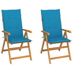 VidaXL 3062380 chaise d'extérieur Terrace Siège rembourré Teck Bleu