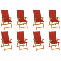 VidaXL 3062382, Terrace, Siège rembourré, Teck, Rouge, Polyester, 570 mm