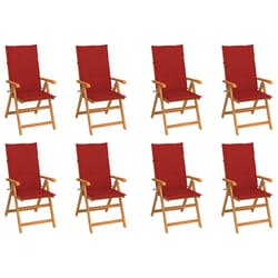 VidaXL 3062382 chaise d'extérieur Terrace Siège rembourré Teck Rouge
